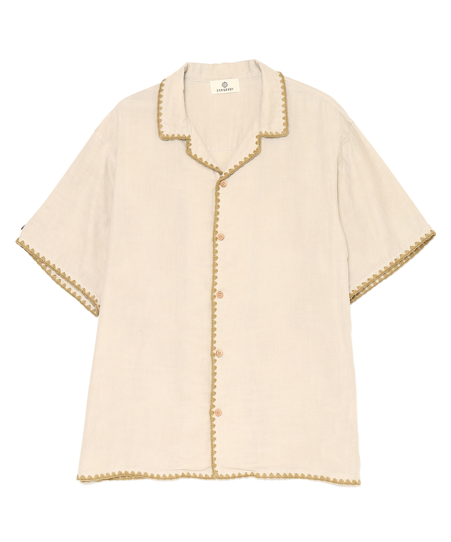 【公式】SEAGREEN (シーグリーン) HAMAGURI GAUZE SHIRTS IVORY/15 サイズ:01,02,03 シャツ・ブラウス メンズ