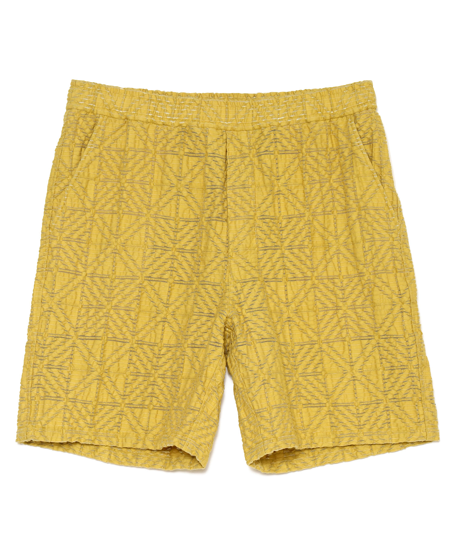 【公式】SEAGREEN (シーグリーン) CROCHET STYLE JACQUARD SHORTS MUSTARD/83 サイズ:01,02,03 ショートパンツ メンズ