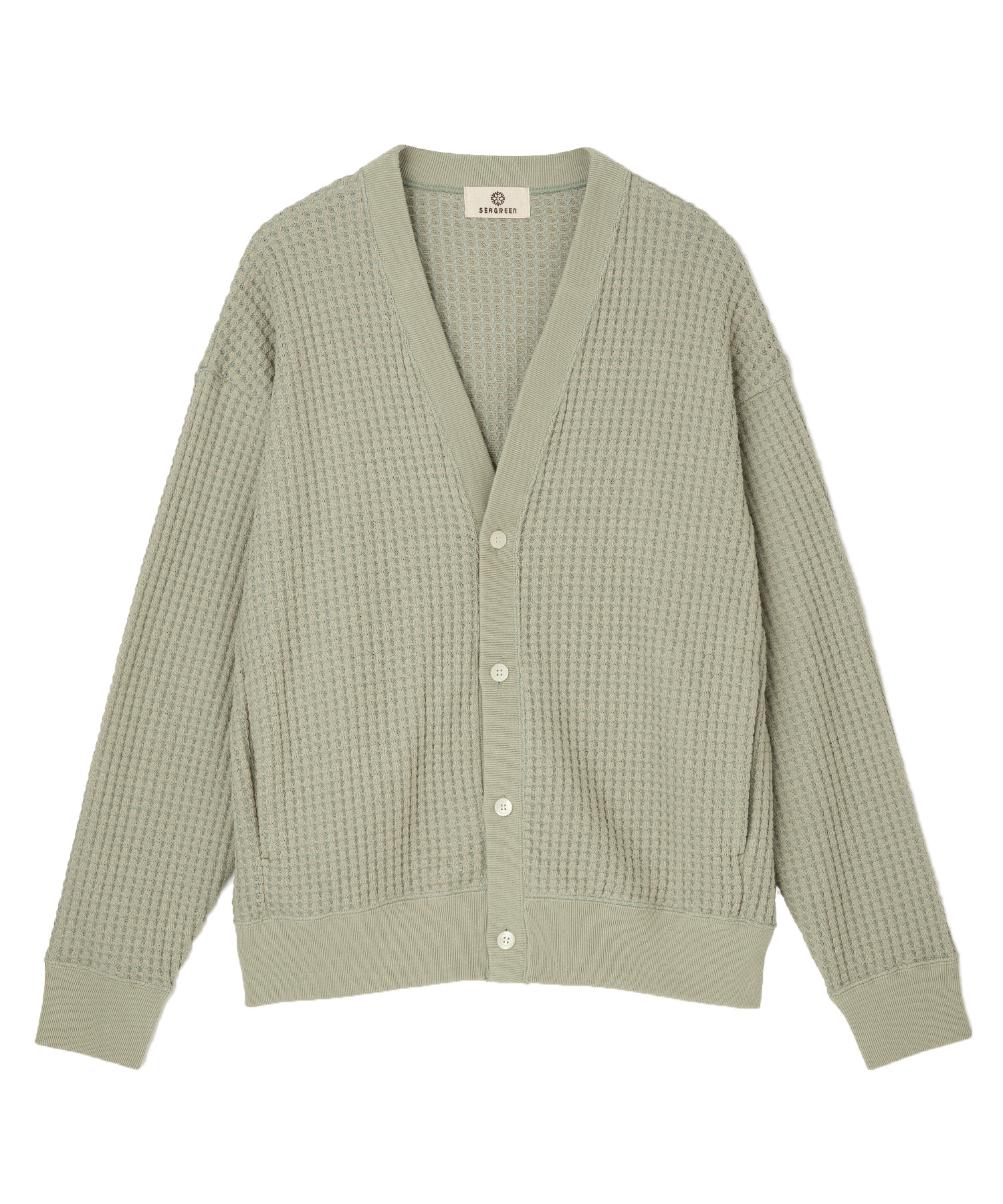 【公式】SEAGREEN (シーグリーン) BIG WAFFLE CARDIGAN GREEN/30 サイズ:01,02,03,04 カーディガン メンズ