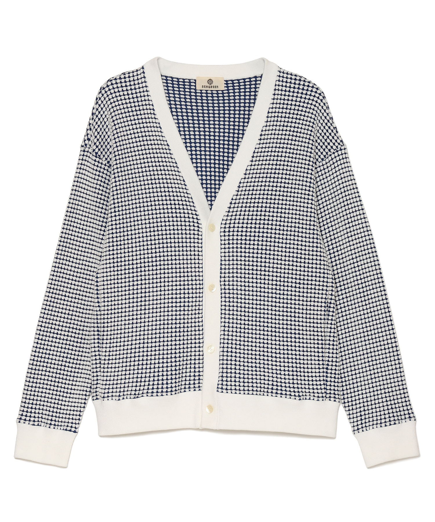 【公式】SEAGREEN (シーグリーン) BIG WAFFLE CARDIGAN ROYAL/46 サイズ:01,02,03,04 カーディガン メンズ