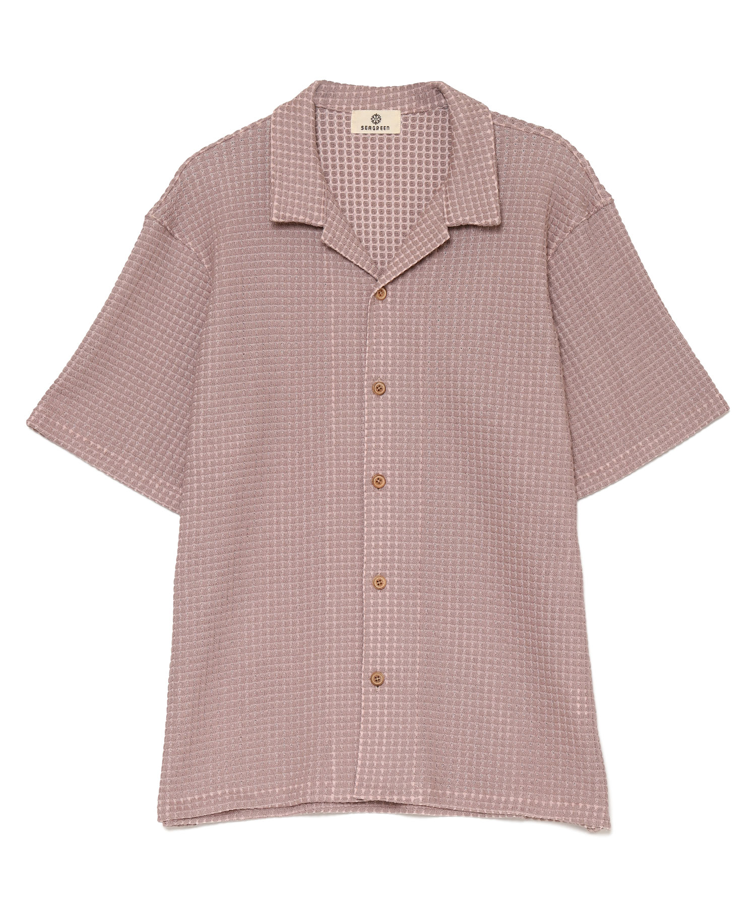 【公式】SEAGREEN (シーグリーン) BIG WAFFLE SHIRTS PINK/63 サイズ:01,02,03,04 シャツ・ブラウス メンズ