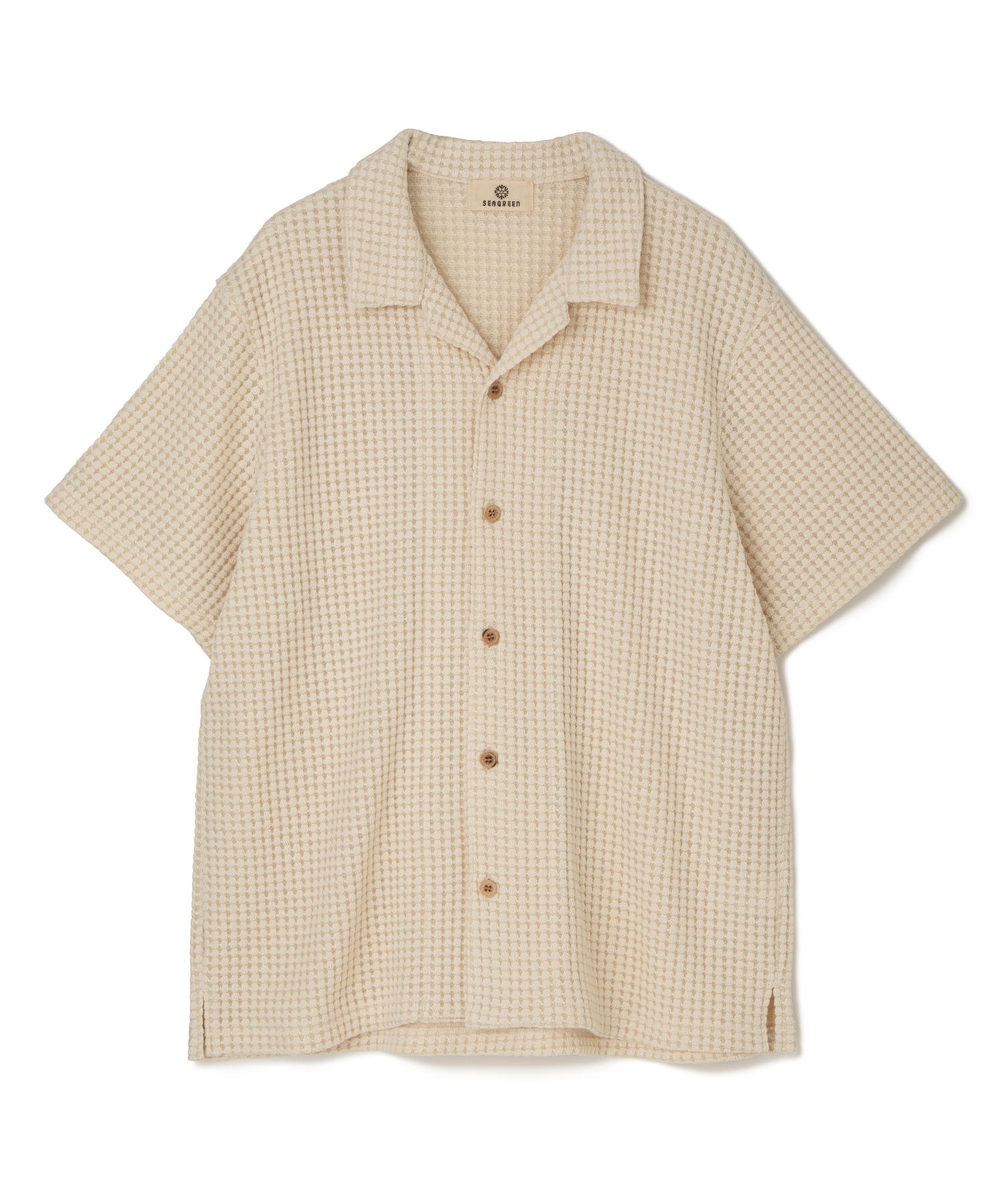 【公式】SEAGREEN (シーグリーン) BIG WAFFLE SHIRTS CREAM/18 サイズ:01,02,03,04 シャツ・ブラウス メンズ