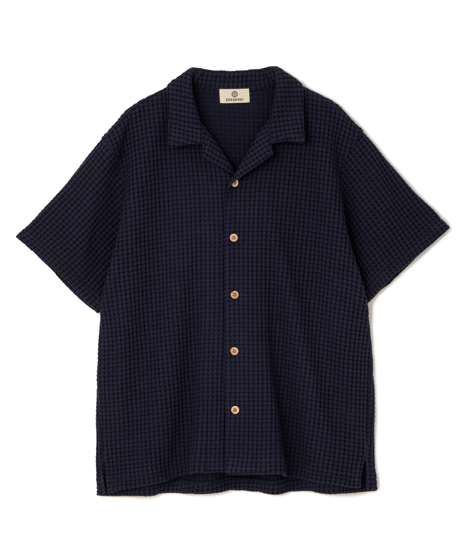 【公式】SEAGREEN (シーグリーン) BIG WAFFLE SHIRTS NAVY/40 サイズ:01,02,03,04 シャツ・ブラウス メンズ