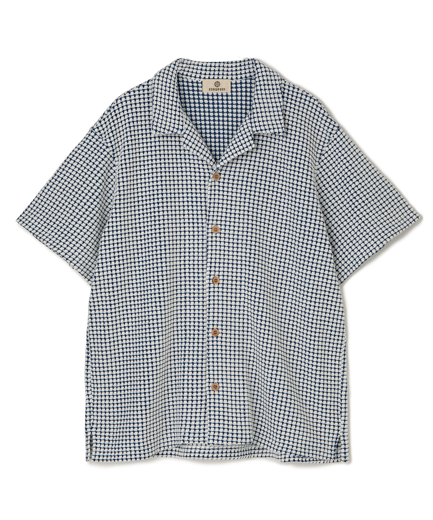 【公式】SEAGREEN (シーグリーン) BIG WAFFLE SHIRTS ROYAL/46 サイズ:01,02,03,04 シャツ・ブラウス メンズ