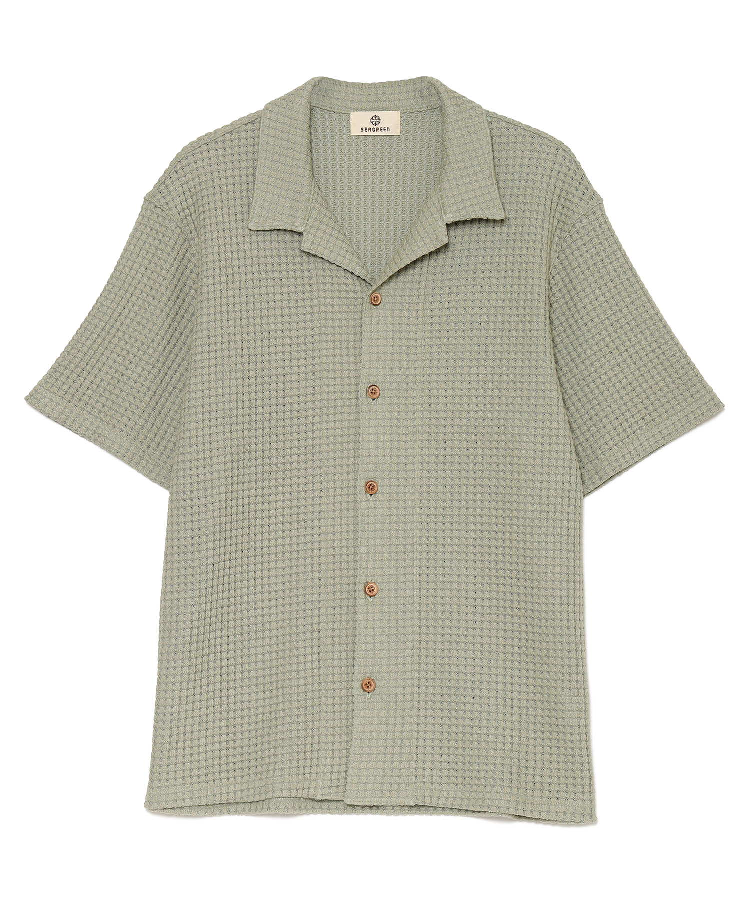 【公式】SEAGREEN (シーグリーン) BIG WAFFLE SHIRTS GREEN/30 サイズ:01,02,03,04 シャツ・ブラウス メンズ