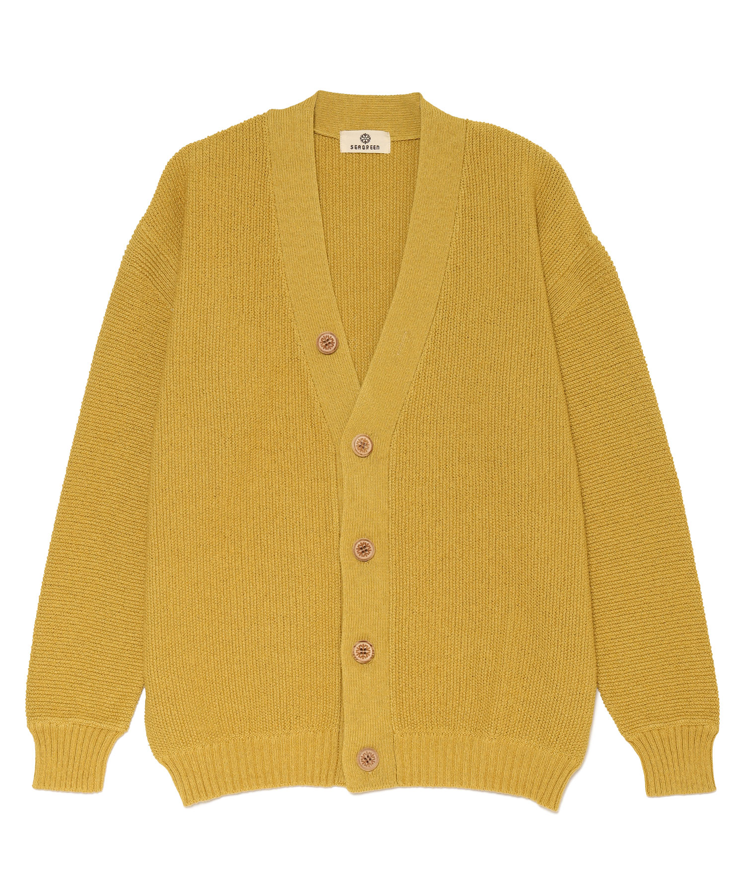 【公式】SEAGREEN (シーグリーン) MOSS STITCH KNIT CARDIGAN MUSTARD/83 サイズ:01,02,03 カーディガン メンズ