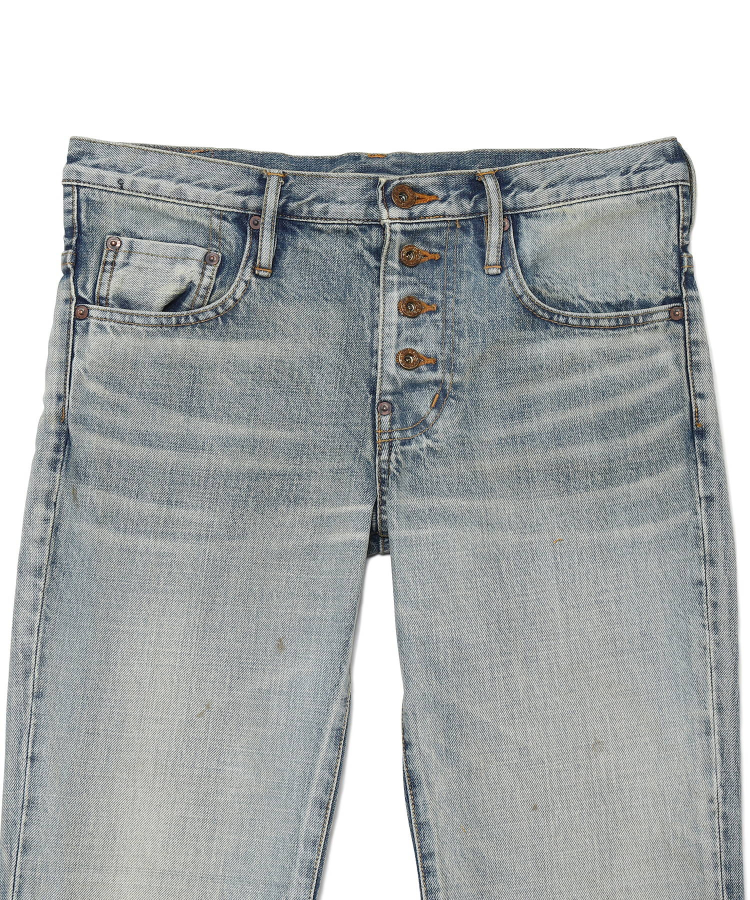 FADED BELL-BOTTOM DENIM PANTS（SUGARHILL）｜TATRAS