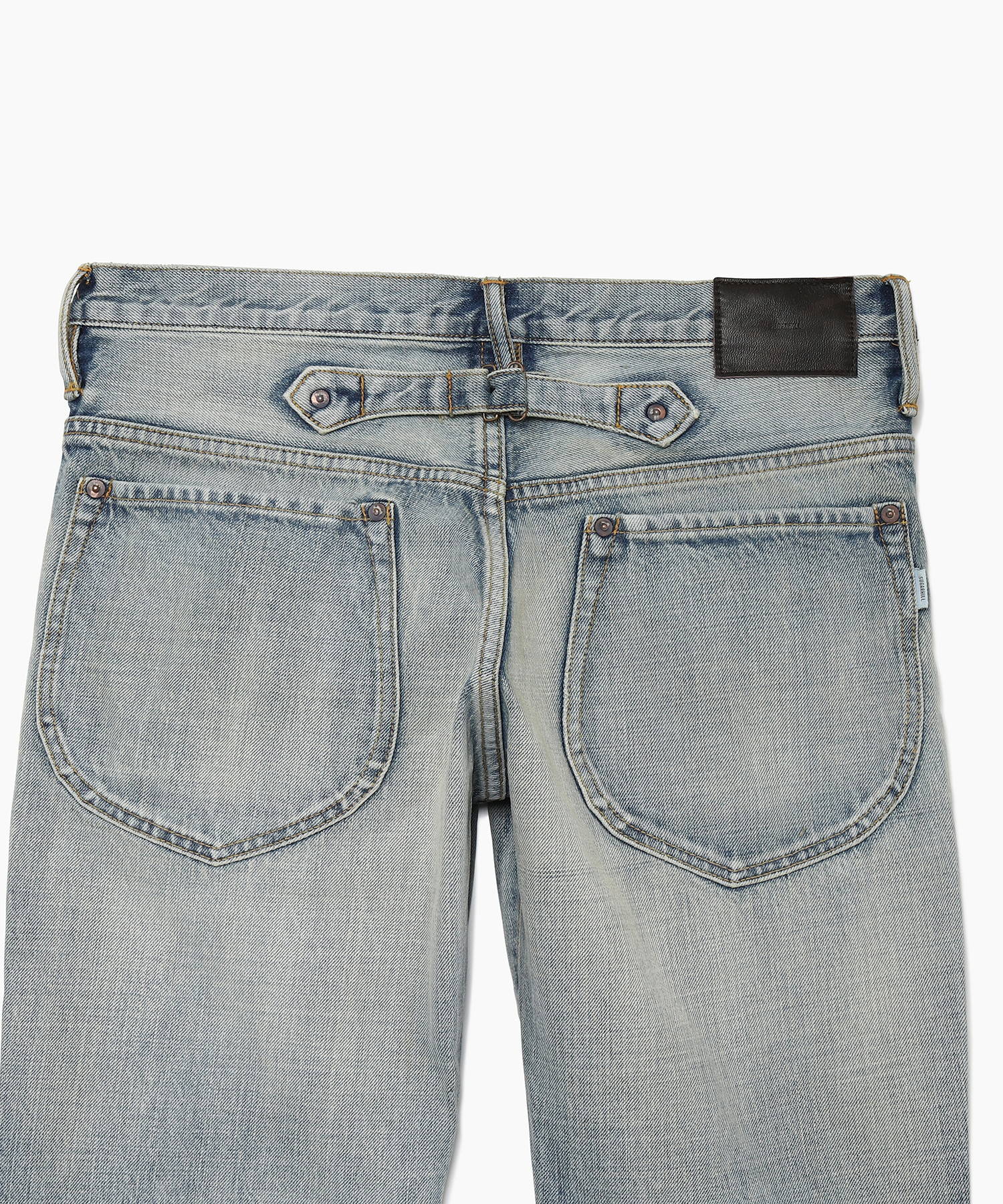 FADED BELL-BOTTOM DENIM PANTS（SUGARHILL）｜TATRAS