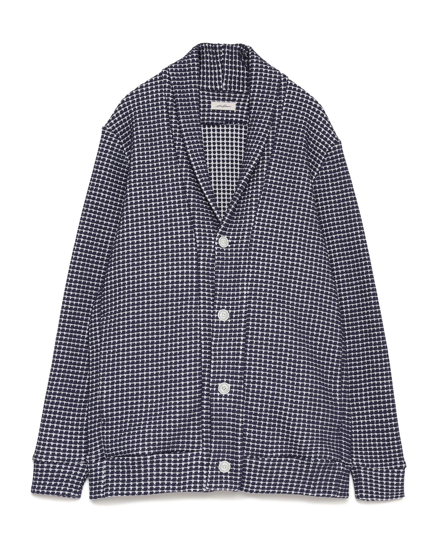 【公式】SEAGREEN (シーグリーン) [直営店限定] BIG WAFFLE CARDIGAN BLUE/73 サイズ:02,03 カーディガン メンズ