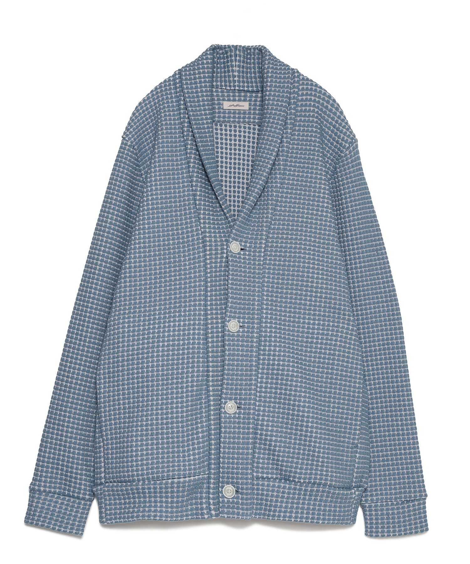 【公式】SEAGREEN (シーグリーン) [直営店限定] BIG WAFFLE CARDIGAN SAX/45 サイズ:02,03 カーディガン メンズ