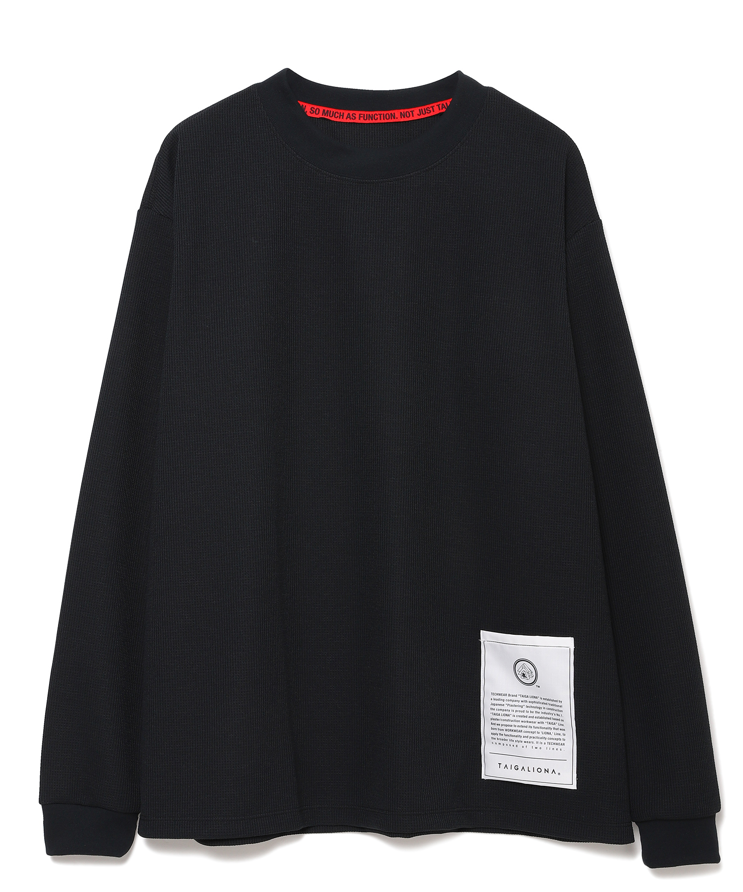 TAIGALIONA (タイガリオナ) WAFFLE L/S T-SHIRT BLACK/01 サイズ:M,L,XL ロングスリーブカットソー メンズ