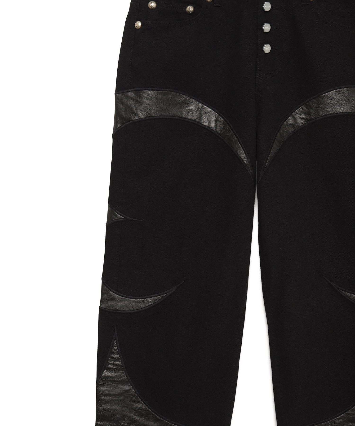 9,592円THUG CLUB Leather Black denim pants デニム